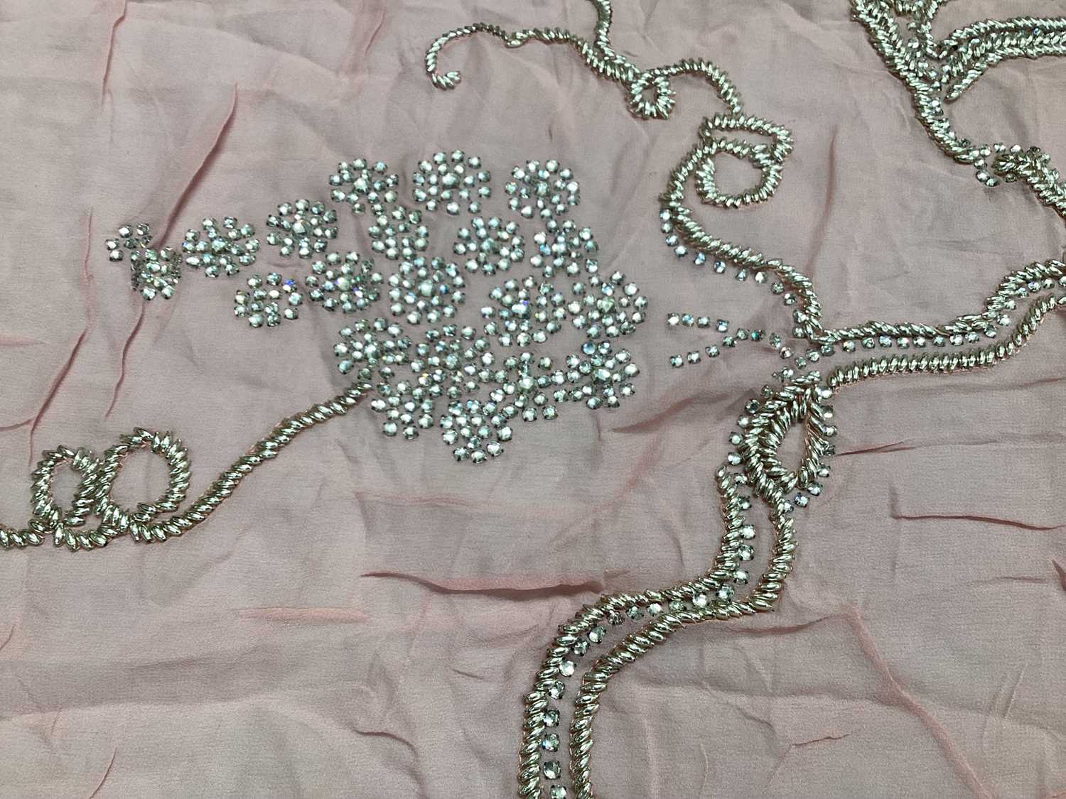 1920s salesman's samples of bead designs on silk chiffon and others - Image 8 of 9
