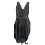 1950s balloon skirt sleeveless draped evening dress by BelRose, boned at the hips to support the ski