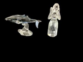 Two Swarovski crystal items - Whale and Angel, both in original boxes