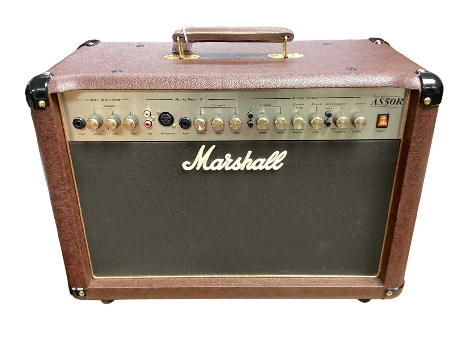 Marshall AS50R acoustic guitar amp with receipt and protective cover