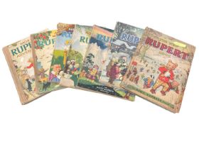 Seven early Rupert annuals - 1943, 1945, 1946, 1947, 1948, 1949, 1951