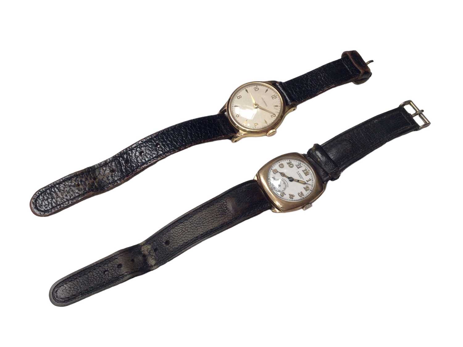 1930s 9ct gold cased W. Benson Longines wristwatch on leather strap, together with a gold plated Ing - Image 2 of 8