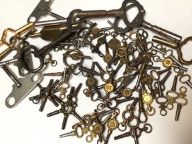 Collection of antique and vintage watch and clock keys