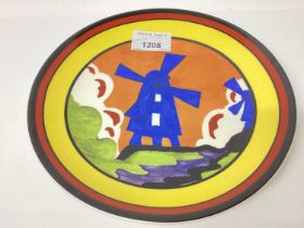 Wedgwood Clarice Cliff limited edition plate - Windmill, 20cm diameter. together with six mugs