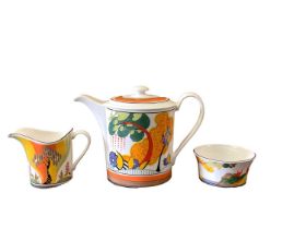 Wedgwood Clarice Cliff limited edition Cornwall teapot, together with Windbells milk jug and a Secre