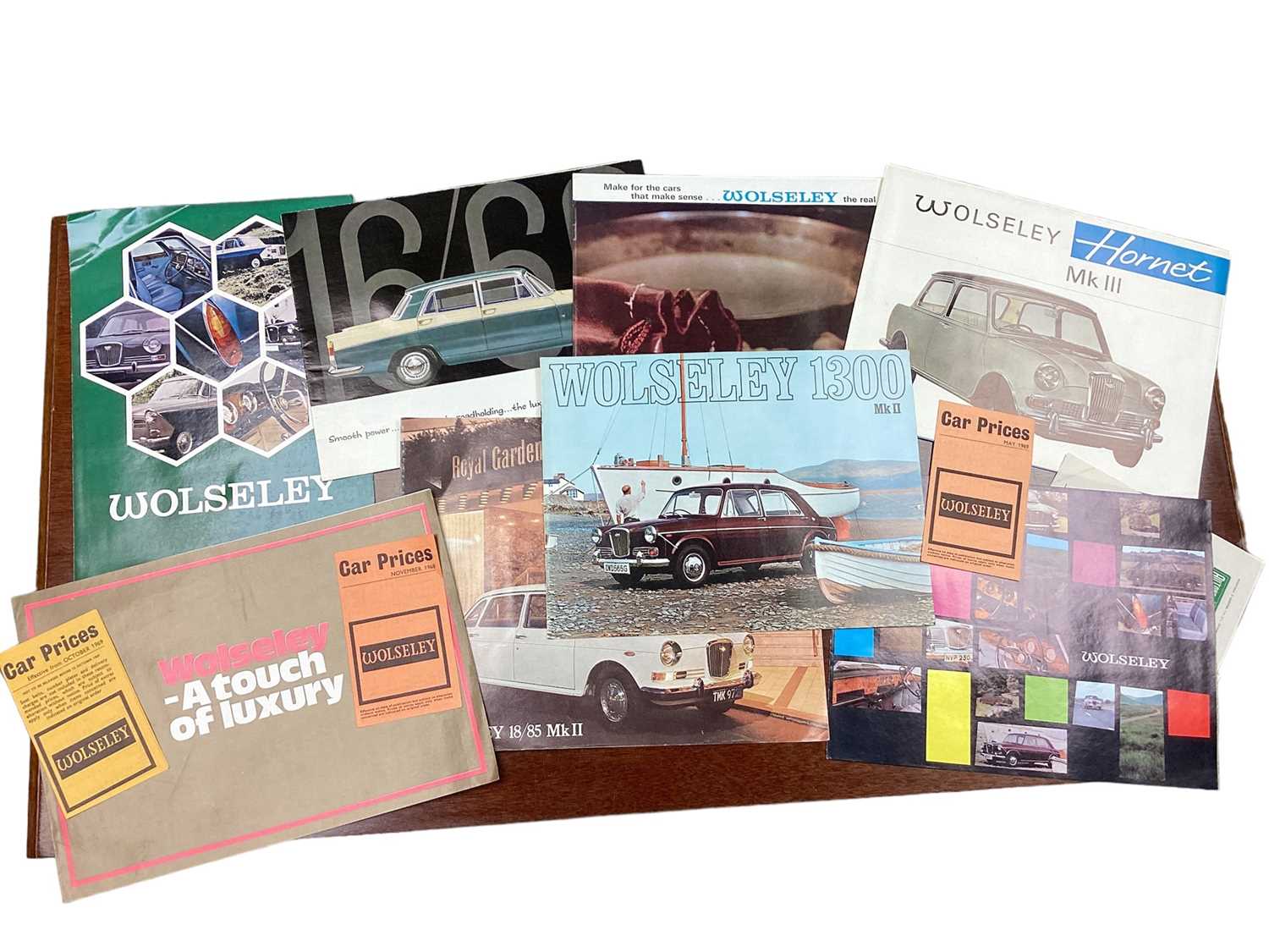 Collection of 1960s and 70s Wolseley sales brochures, price lists and related ephemera, to include 1