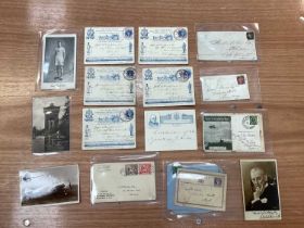 Mixed postcards, letters and stamps to include Coronation 1911 'First UK Aerial Post, Post Office Ju
