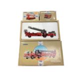 Die cast Corgi larger boxed models including fire engine, trams, coaches etc. In two boxes.