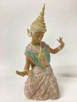 Lladro figure of a Thai dancer, 44cm high