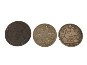 G.B. - Mixed coins to include George III 'Cartwheel' Two Pence 1797 (N.B. Minor edge bruises) otherw