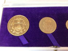 Bahamas - Gold four coin proof set 1971 to include Dollar denominations 100, 50, 25 & 10 (N.B. In ca