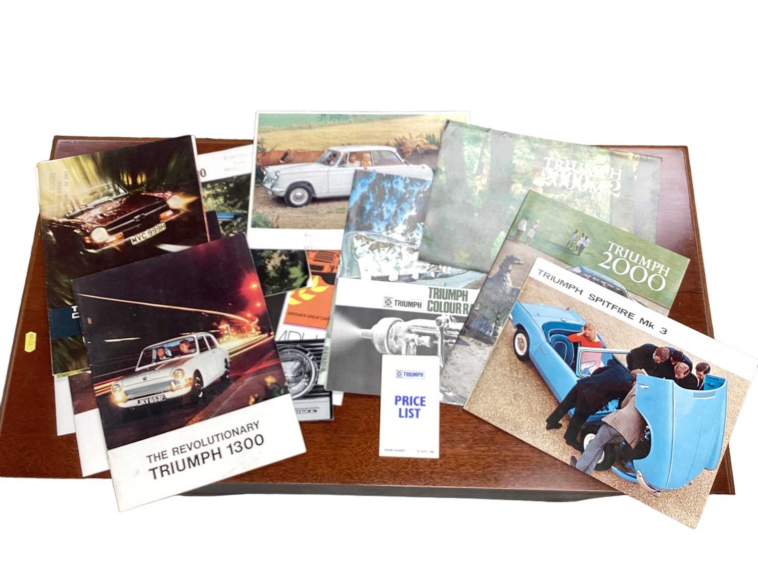 Collection of 1960s and 70s Triumph sales brochures, price lists and related ephemera, to include 20