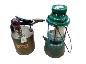 1950s Military issue green Bialaddin Paraffin lamp, Military Model 305, Cat No JA 5557 - 1954, with