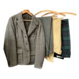 Hackett check wool jacket with quilted lining, pair of Ede & Ravencroft grey serge trousers, Ralph L