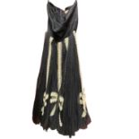 Ricci Michael strapless evening gown with full net skirt ribbon bow detail c.1950s. 1960s black lace