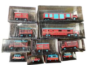 Oxford Chipperfield's Circus diecast vehicles, in Perspex boxes, plus Solido Circus vehicles (1 box)