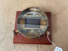 Lacquered brass and mahogany galvanometer by H. W. Sullivan