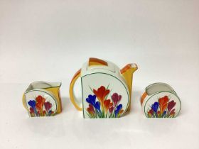 Bradex Clarice Cliff limited edition Crocus pattern Tea For Two set - 8 pieces