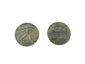 Mediterranean - Two brass medallions (Dia: 60mm) commemorative Mediterranean Sports Games at Alexand