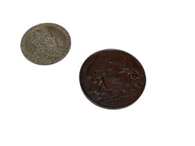Earl St Vincent bronze medal / medallion commemorating John Jenuis 1735-1823 and the Battle of St Vi