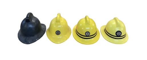 Group of seven Fire Brigade helmets including Suffolk Fire Service (8).
