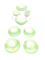 Susie Cooper teaset with green glaze