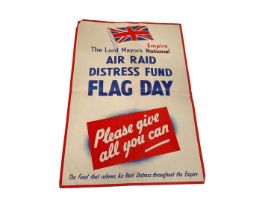 Original Second World War Poster- 'The Lord Mayor's Empire Air Raid Distress Fund Flag Day, please g