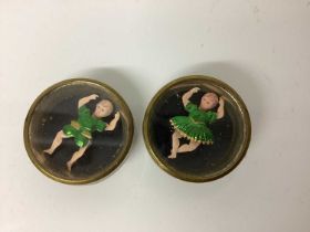 Victorian cuffs buttons including an unusual pair female amd male dancers