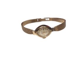 Trebex ladies wristwatch on 9ct gold bracelet