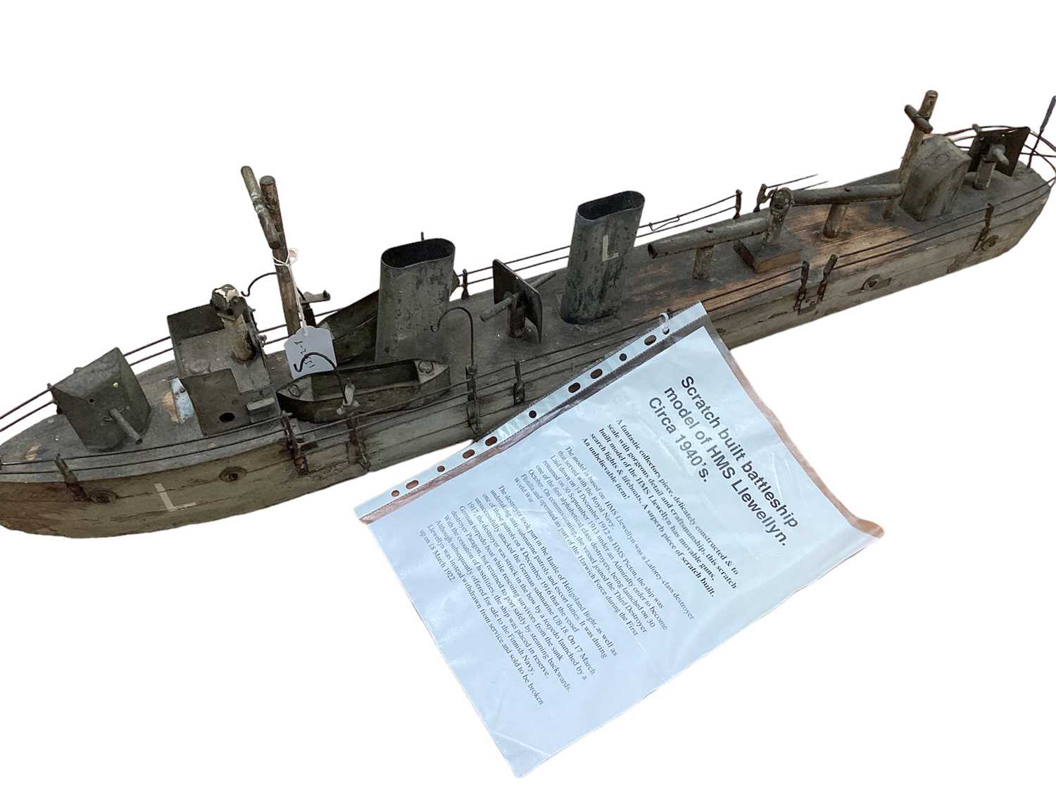 Scratch built model of HMS Llewellyn