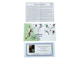 Autograph football Diego Maradona signed Buckingham cover with 40th Anniversary