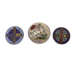 G.B. - Mixed Victoria colour enamelled silver coins to include 'Godless' Florin 1849, 'Gothic' Flori