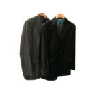 Ede & Ravencroft dark blue wool suit with spare pair of trousers, 44L and trousers 38L. Plus black