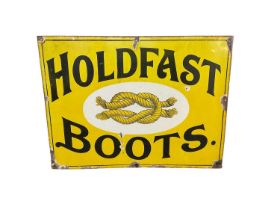 Original enamel sign for Holdfast Boots, 61cm x 45.5cm