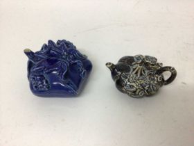 Two Oriental glazed water droppers