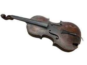 19th century Continental violin, with label - copie de Ludovicus Ricozali 17..