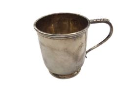 1930s plain silver christening mug