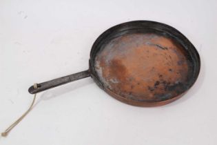 19th century copper pan with engraved ducal cypher