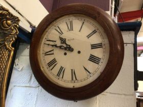 Smiths Enfield mahogany cased wall dial, the dial 28.5cm