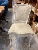 Two pairs of French style chairs with upholstered seats and backs