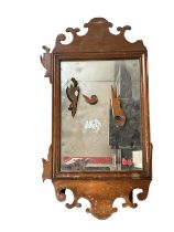 George III carved mahogany fret wall mirror