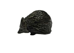 Sue Maclaurin, contemporary, bronze sculpture of a Hedgehog, signed, produced by Nelson Forbes Sculp