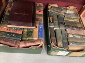 Lot Victorian and Edwardian military subject books and Boys novels (6 boxes)