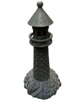 Unusual cast metal lighthouse lamp