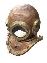 Vintage copper and brass divers helmet