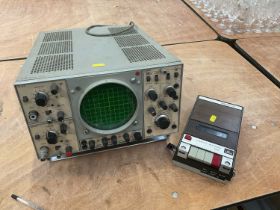 Solartron CX1443 oscilloscope and a Sencor solid state casette recorder.