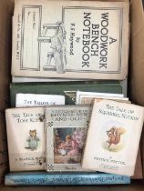 Five boxes of 19th century and later books to include Dictionaries of Gardening, Beatrix Potter, Dic