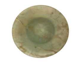 Chinese jade or green hand stone dish