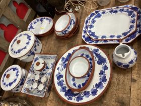 Portuguese blue and white terracotta tablewares