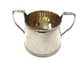 Victorian silver sugar bowl with gilded interior (London 1878)
